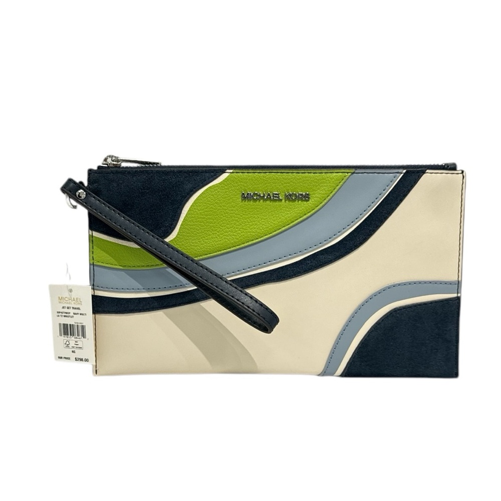Michael Kors Jet Set Travel L Wristlet Navy Multi